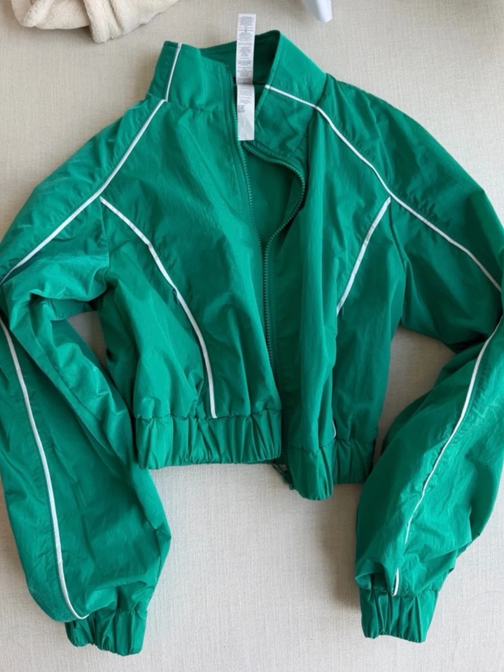 Green Piped Windbreaker Jacket